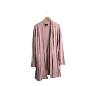 Anthropologie COA Medium Pink Cozy Rayon Open Front Long Line Layering‎ Cardigan